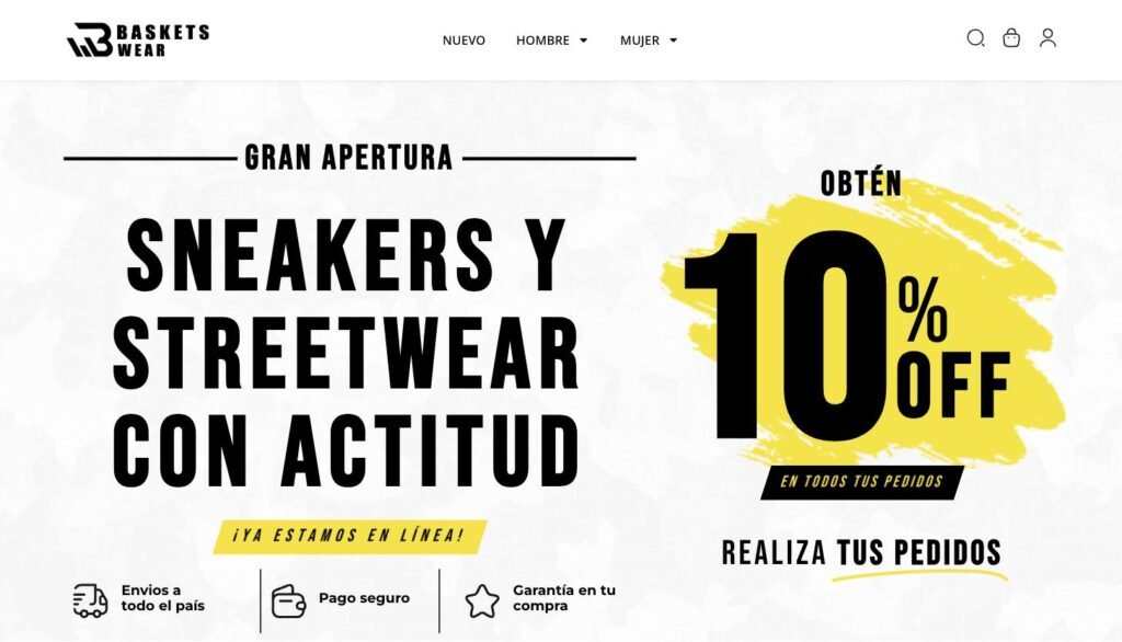 Tienda online Baskets Wear desarrollada por NXT Growth Agency